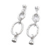 Fold Over Clasp, Oval, 60mm, Brass Core, Silver, Cubic Zirconia, 1 Set