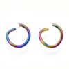 Open Jump Ring, 8mm, 18 Gauge, Stainless Steel, Rainbow, 20 PCS