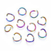 Open Jump Ring, 6mm, 20 Gauge, Stainless Steel, Rainbow, 20 PCS