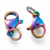 Lobster Claw Clasp, 10x7mm, Stainless Steel, Rainbow, 10 PCS