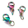 Lobster Claw Clasp, 12x7mm, Stainless Steel, Rainbow, 10 PCS