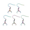 Ear Wires, Pinch Style, 30mm, 21 gauge, Stainless Steel, Rainbow, 3 Pairs
