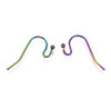 Ear Wires, 21mm, 22 gauge, Stainless Steel, Rainbow, 5 Pairs
