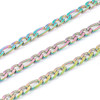 Stainless Steel Chain, Rainbow, 8x4mm, Figaro, 3.3 ft.