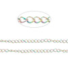 Stainless Steel Chain, Rainbow, 4x3mm, Twisted Curb, Soldered, 6.5 ft.
