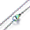 Stainless Steel Chain Necklace, Rainbow, 2mm, Cable Chain, 24 in.