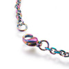 Stainless Steel Chain Necklace, Rainbow, 3mm, Cable Chain, 24 in.