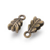 Hang Bails, Tibetan Style, Leaf, 14x6mm, Metal Alloy, Antique Bronze, 15 PCS