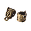 Hang Bails, Tibetan Style, Leaf, 14x8mm, Metal Alloy, Antique Bronze, 25 PCS