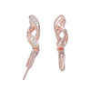 Pinch Bails, 19x4mm, 925 Sterling Silver, Rose Gold, Cubic Zirconia, 2 PCS