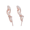 Pinch Bails, 19x4mm, 925 Sterling Silver, Rose Gold, Cubic Zirconia, 2 PCS