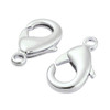 Lobster Claw Clasp, 8x12mm, Copper, 14K White Gold Plated, 10 PCS