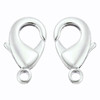 Lobster Claw Clasp, 8x12mm, Copper, 14K White Gold Plated, 10 PCS