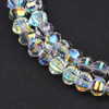 Lantern Shaped, Faceted, Glass, Clear AB, 8x6mm, One 18in Strand