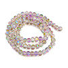 Lantern Shape, Faceted, Glass, Clear & Purple AB, 8x6mm, One 18in Strand
