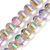 Lantern Shape, Faceted, Glass, Clear & Purple AB, 8x6mm, One 18in Strand