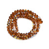 Lantern Shaped, Faceted, Glass, Amber AB, 8x6mm, One 18in Strand