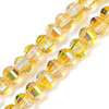 Lantern Shaped, Faceted, Glass, Yellow AB, 8x6mm, One 18in Strand