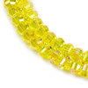 Lantern Shaped, Faceted, Glass, Bright Yellow AB, 8x6mm, One 18in Strand