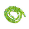 Lantern Shaped, Faceted, Glass, Bright Green AB, 8x6mm, One 18in Strand