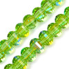 Lantern Shaped, Faceted, Glass, Bright Green AB, 8x6mm, One 18in Strand