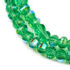 Lantern Shape, Faceted, Glass, Emerald AB, 8x6mm, One 18in Strand