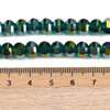 Lantern Shape, Faceted, Glass, Dark Emerald AB, 8x6mm, One 18in Strand