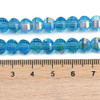 Lantern Shape, Faceted, Glass, Aqua Blue AB, 8x6mm, One 18in Strand