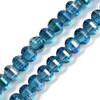 Lantern Shape, Faceted, Glass, Blue AB, 8x6mm, One 18in Strand