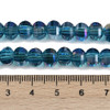 Lantern Shape, Faceted, Glass, Blue AB, 8x6mm, One 18in Strand