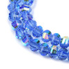 Lantern Shape, Faceted, Glass, Cornflower Blue AB, 8x6mm, One 18in Strand