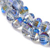 Lantern Shape, Faceted, Glass, Clear & Blue AB, 8x6mm, One 18in Strand