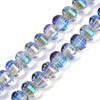 Lantern Shape, Faceted, Glass, Clear & Blue AB, 8x6mm, One 18in Strand