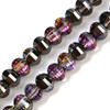 Lantern Shape, Faceted, Glass, Black Plated & Pink AB, 8x6mm, One 18in Strand