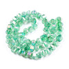 Lantern Shape, Faceted, Glass, Sea Green AB, 8x7mm, One 15in Strand