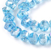 Lantern Shape, Faceted, Glass, Blue AB, 8x7mm, One 15in Strand