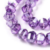 Lantern Shape, Faceted, Glass, Purple AB, 8x7mm, One 15in Strand