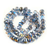 Lantern Shape, Faceted, Glass, Blue Smoke AB, 8x7mm, One 15in Strand