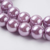 Glass Pearls, Lilac, 8mm, One 15in Strand