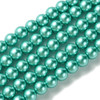 Glass Pearls, Verdigris, 8mm, One 15in Strand