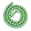Glass Pearls, Green, 6mm, One 15in Strand