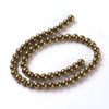 Glass Pearls, Bronze, 8mm, One 15in Strand