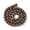 Glass Pearls, Brown, 8mm, One 15in Strand