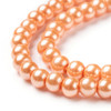 Glass Pearls, Coral, 4mm, One 15in Strand