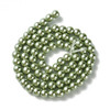 Glass Pearls, Khaki Green, 6mm, One 15in Strand