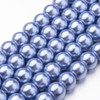 Glass Pearls, Periwinkle Blue, 10mm