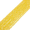 Cubic Zirconia, Yellow, Dyed, Lab-Created, Faceted Round, One 4mm Strand