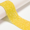 Cubic Zirconia, Yellow, Dyed, Lab-Created, Faceted Round, One 4mm Strand