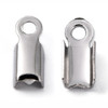 Stainless Steel, Cord Ends, Fold Over Crimp, 9x4x3mm, 30 PCS