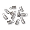 Stainless Steel, Cord Ends, Fold Over Crimp, 9x4x3mm, 30 PCS
